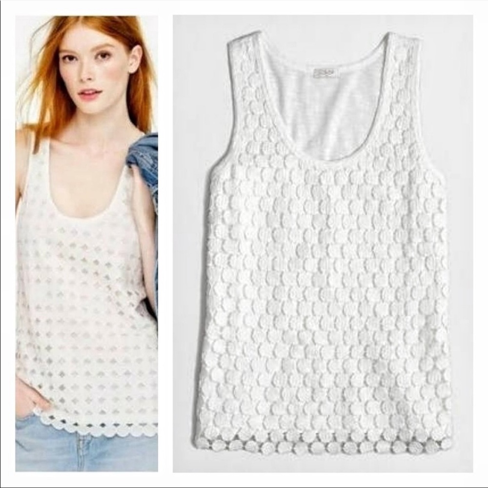 🔥J Crew Tiered Eyelet Dot Tank🔥